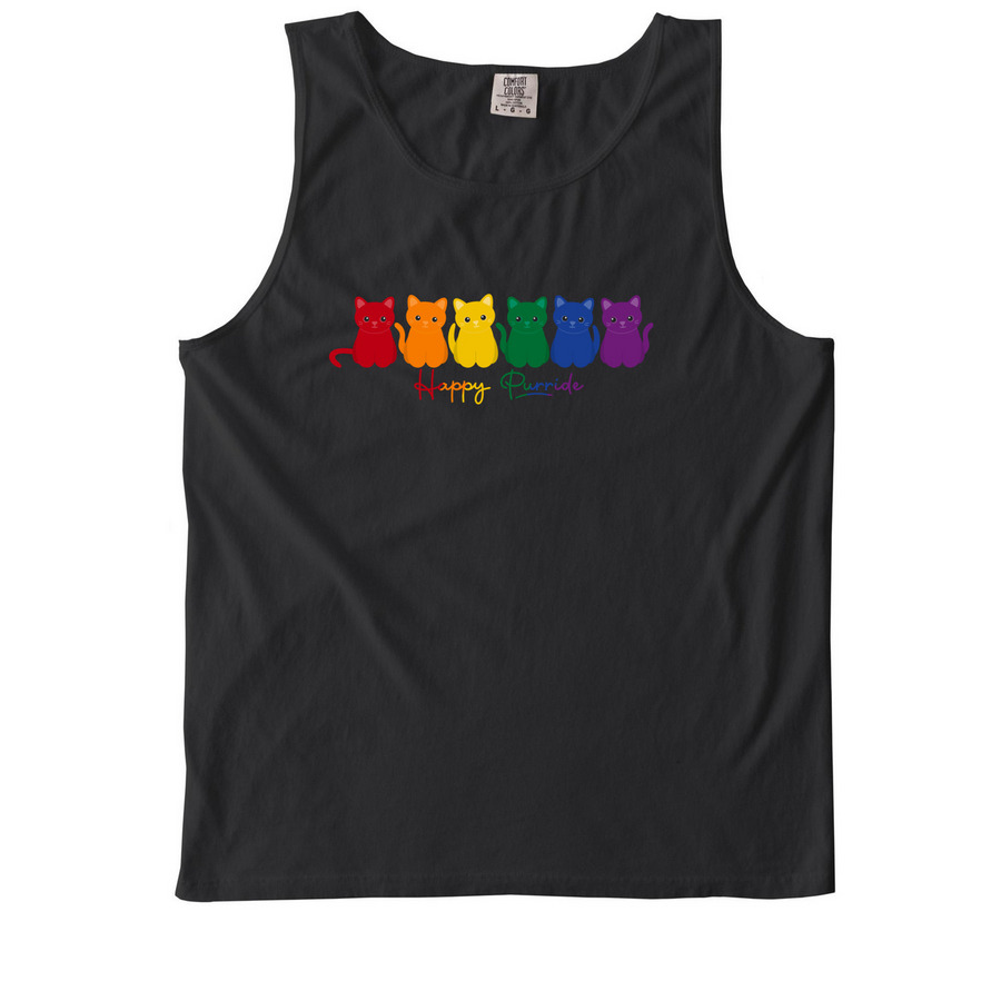Happy PURRide! (fundraiser), a Black Comfort Colors Tank Top