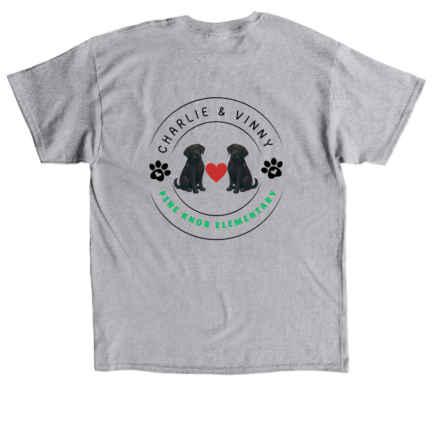 ? Paws Up for Charlie & Vinny, a Sport Grey Classic Unisex Tee (back-view)