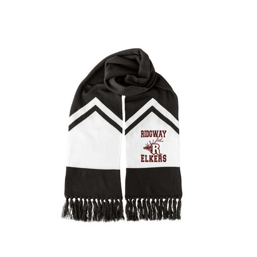 PTO - Black Scarf, a Black/ White Two-Tone Gameday Scarf