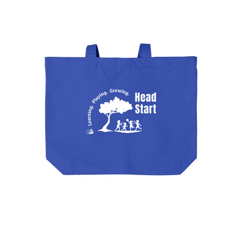 Learning. Playing. Growing. No Kansas., a True Royal Cotton Canvas Tote Bag