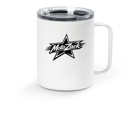 MotoZack/I??Moto Travel Cups, a White Stainless Steel Travel Mug