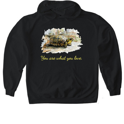 All you need is love... and turtles!, a Black Gildan Softstyle Pullover Hoodie