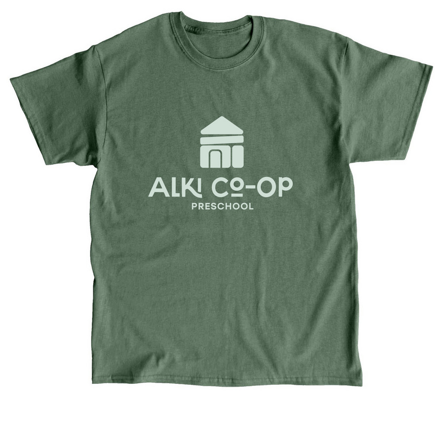 Alki Co-op Adult Shirt, a Military Green Classic Unisex Tee