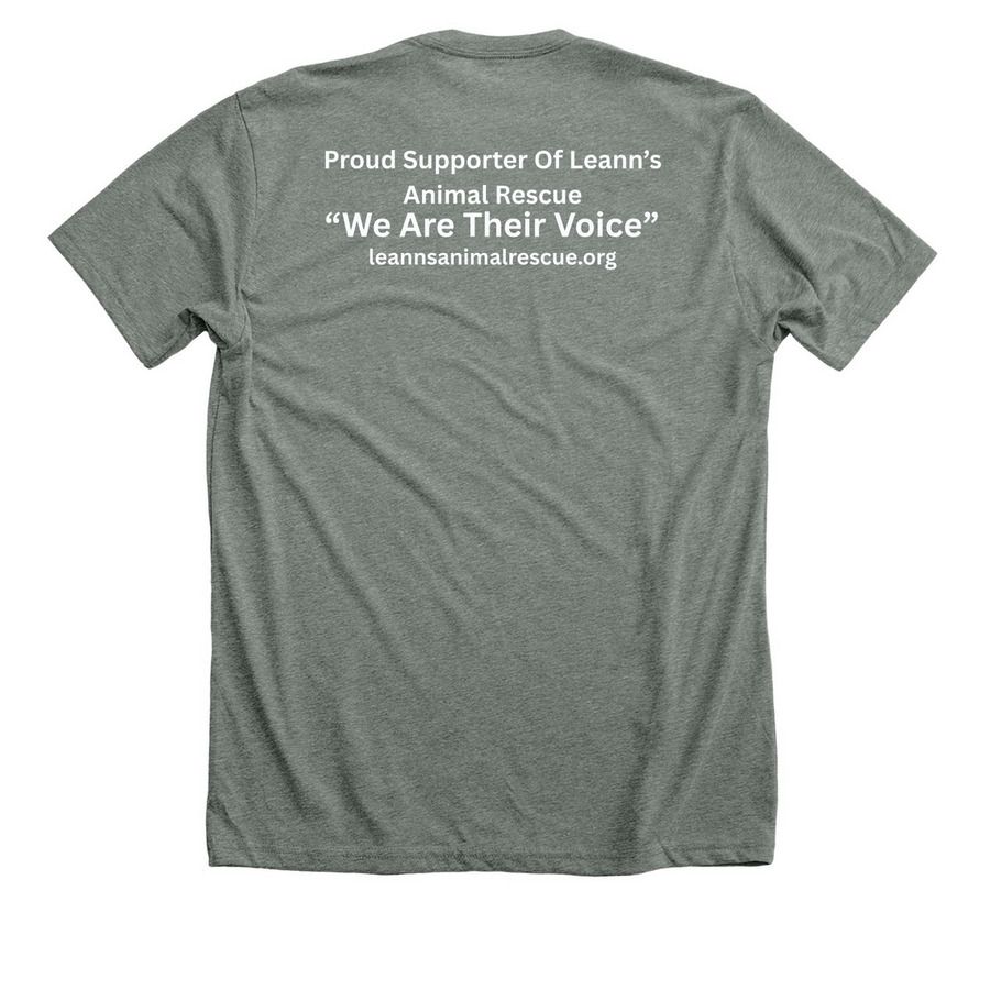 "Not Damaged", a Deep Heather Premium Unisex Tee (back-view)
