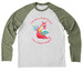Book Dragons, a Olive You Green/ Bright White Allmade Eco Triblend Colorblock Raglan Long Sleeve Tee