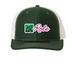 Cinema Role Hats, a Dark Green/ White Printed Snapback Trucker Cap