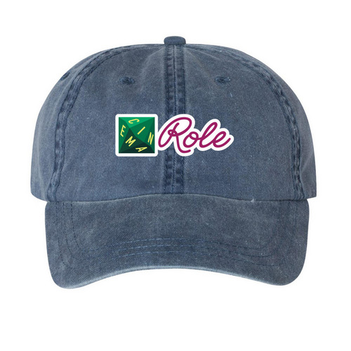 Cinema Role Hats, a Navy Printed Pigment Dye Baseball Cap