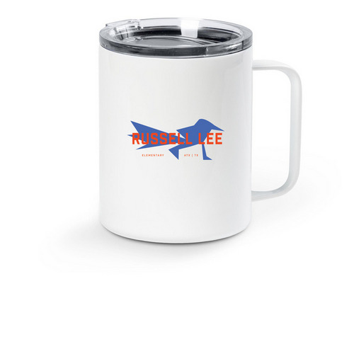 Roadrunner Blue Travel Mug, a White Stainless Steel Travel Mug