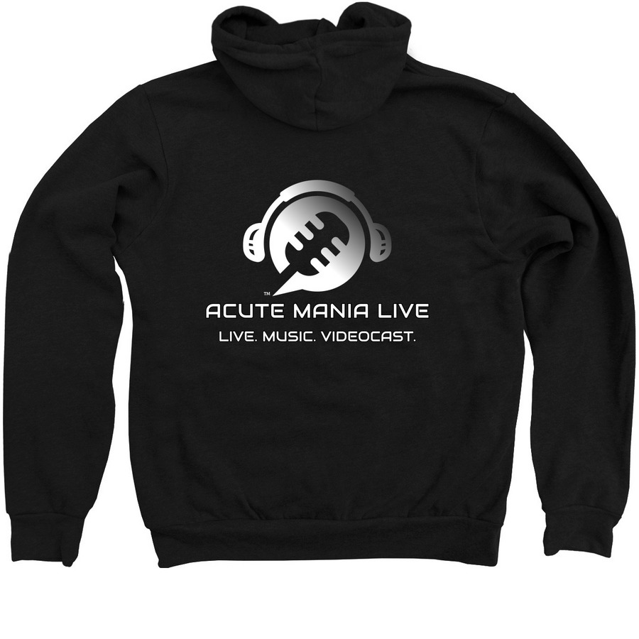 icon Zip Up Hoodie, a Black Zip Up Hoodie (back-view)
