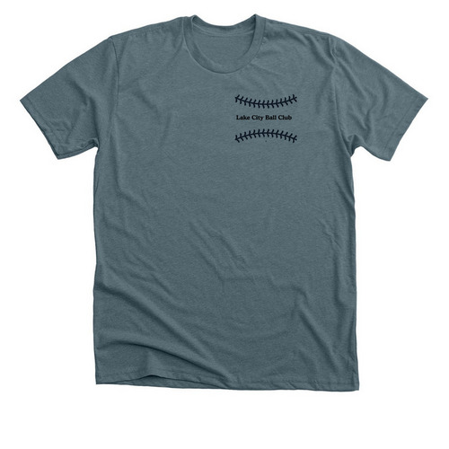 Hit Hard, Run Fast, Turn Left, a Heather Slate Premium Unisex Tee