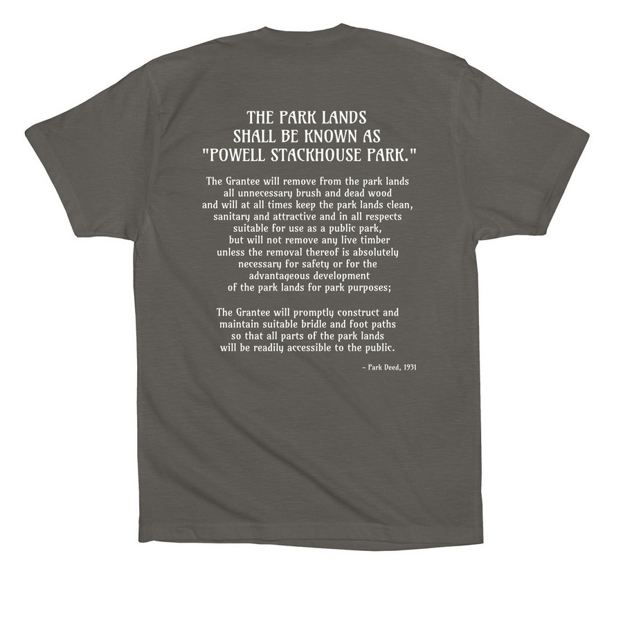 Powell Shirt w/ Deed Excerpt, a Asphalt Premium Cotton Tee (back-view)