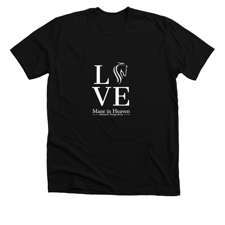 Mane In Heaven - LOVE (Midnight Edition), a Solid Black Blend Premium Unisex Tee