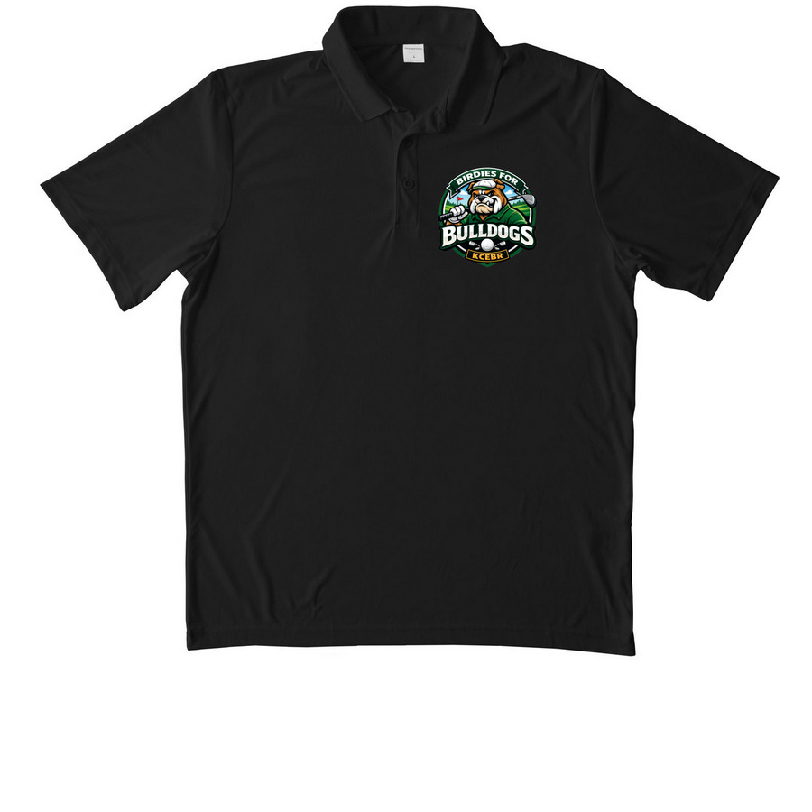 Birdie For Bulldogs, a Black Unisex Performance Polo