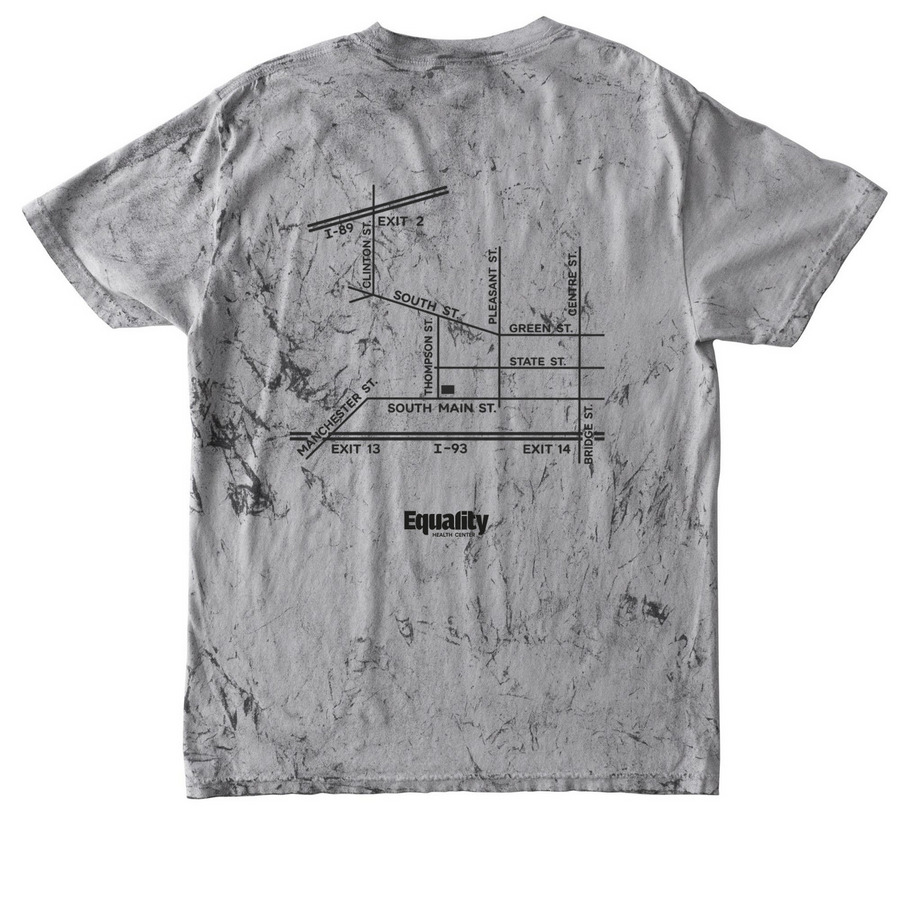 "I Know a Place" & Map Back, a Smoke Comfort Colors Colorblast Tee (back-view)