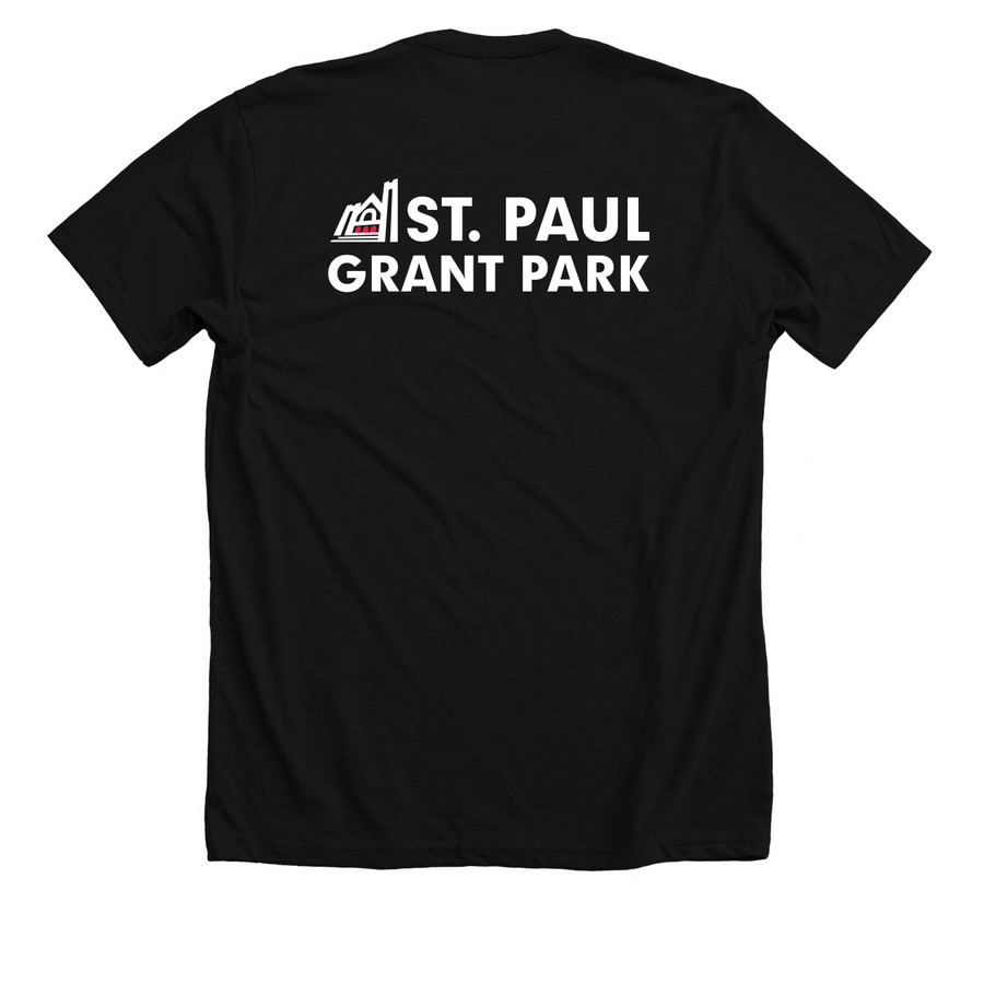 St. Paul Pride 2026, a Solid Black Blend Premium Unisex Tee (back-view)