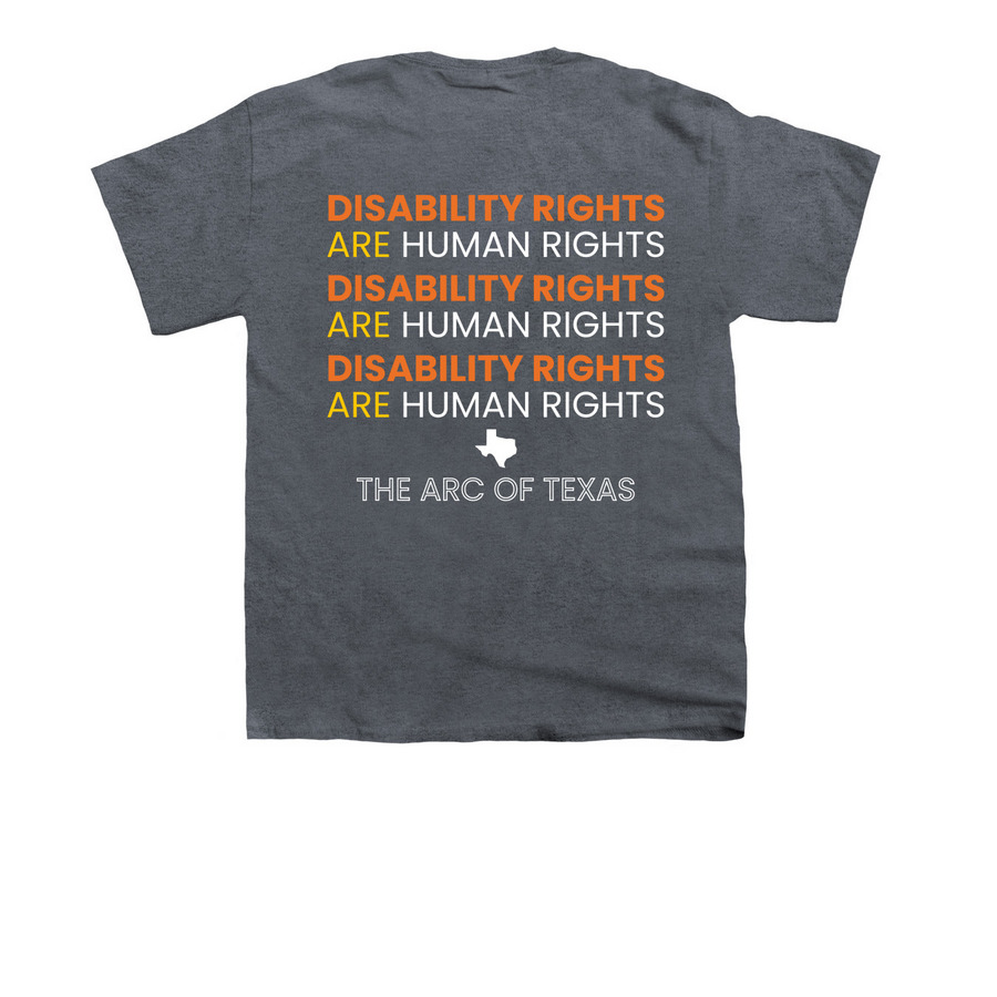 Human Rights Adult and Youth (2-sided), a Dark Heather Youth Unisex Tee (back-view)