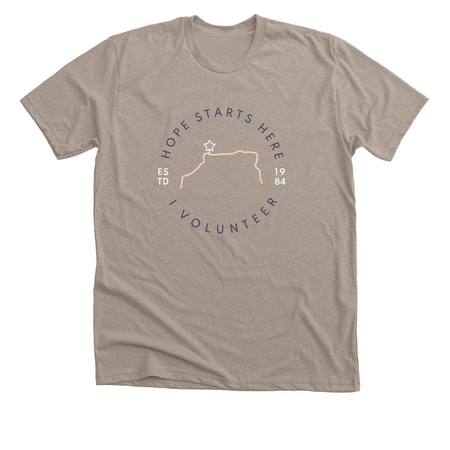 Volunteer T-shirts, a Heather Stone Premium Unisex Tee