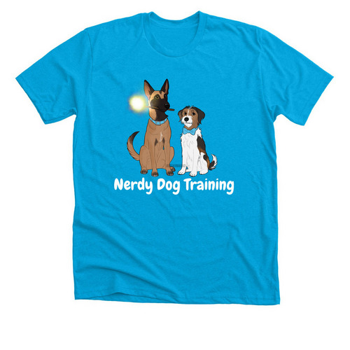 Nerdy Dog Training, a Neon Blue Premium Unisex Tee
