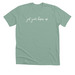 Get Your Hopes Up, a Heather Dusty Blue Premium Unisex Tee