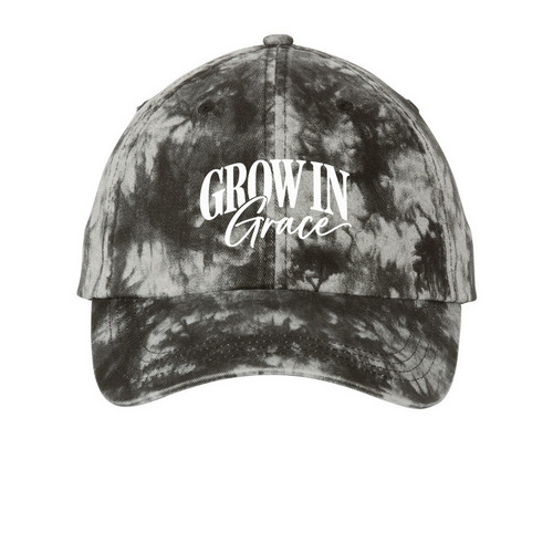 Grow in Grace Merch, a Black Printed Tie Dye Baseball Hat