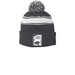 Beanie - Logo, a Iron Grey/ White Printed Stripe Pom-Pom Beanie