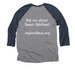 Ask Me About Sweet Adelines, a Vintage Navy and Premium Heather 3/4 Sleeve Baseball Tee (back-view)