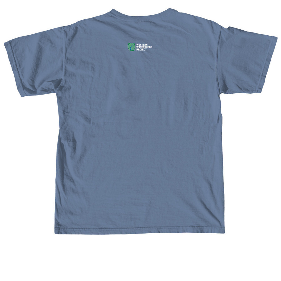 Protect the Sagebrush Sea, a Blue Jean Comfort Colors Unisex Tee (back-view)
