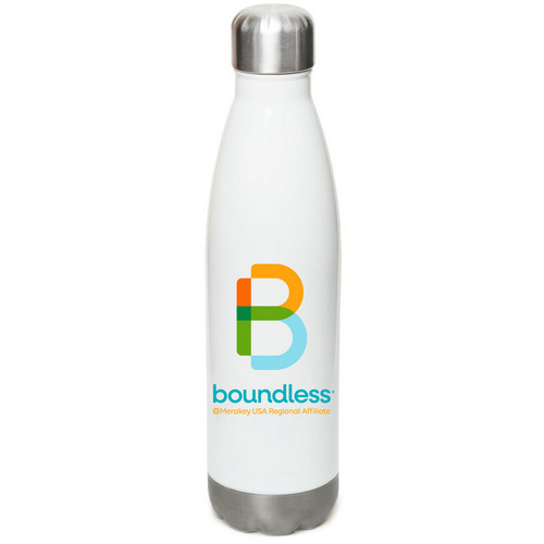 'B' for Boundless- Water Bottles, a White Stainless Steel Water Bottle