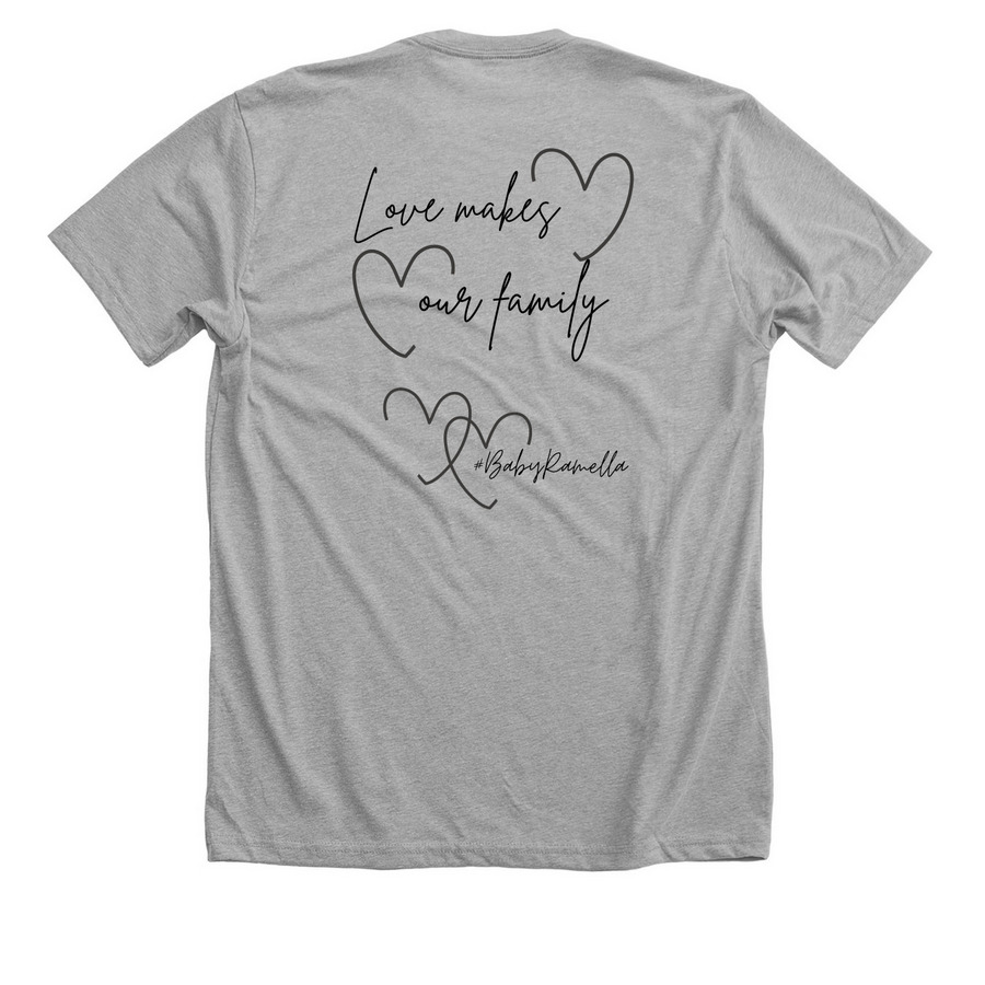 Our Family, a Athletic Heather Premium Unisex Tee (back-view)
