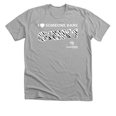 I love someone&nbsp;Rare GRIN1 Zebra print, a Athletic Heather Premium Unisex Tee
