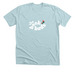 BookBuds Minimalist Logo Shirts, a Heather Ice Blue Premium Unisex Tee