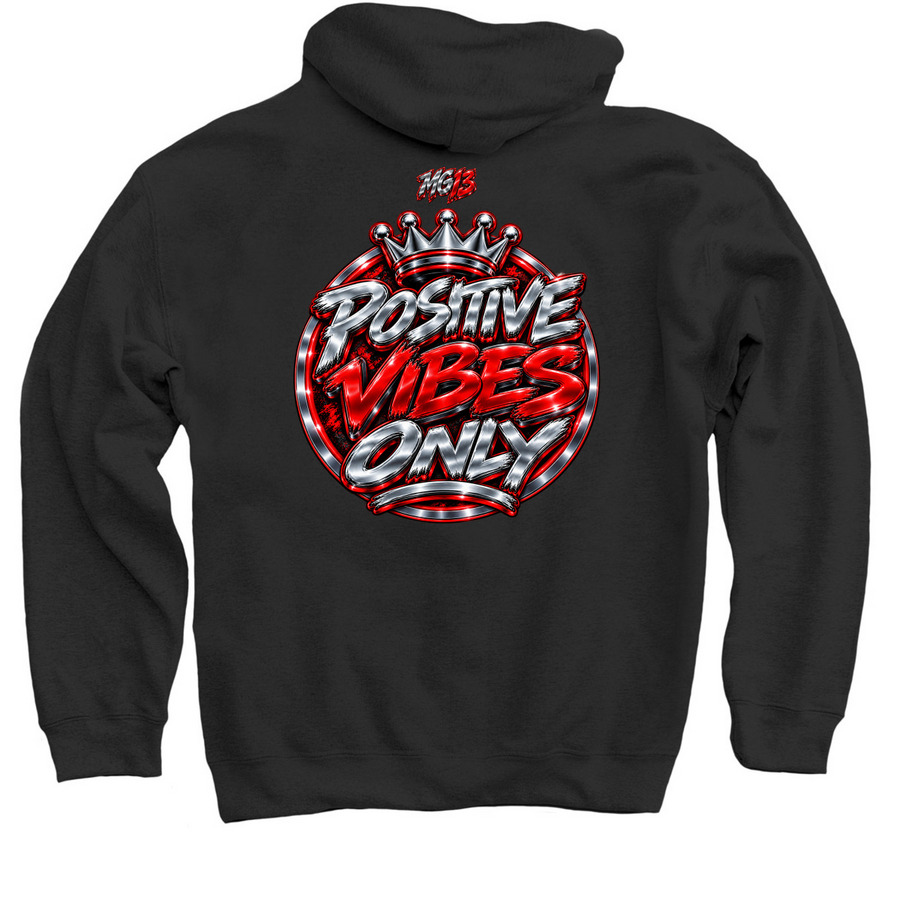 Crown Circle Good Vibes Only&nbsp;&nbsp;Hoodie, a Black Pullover Hoodie (back-view)