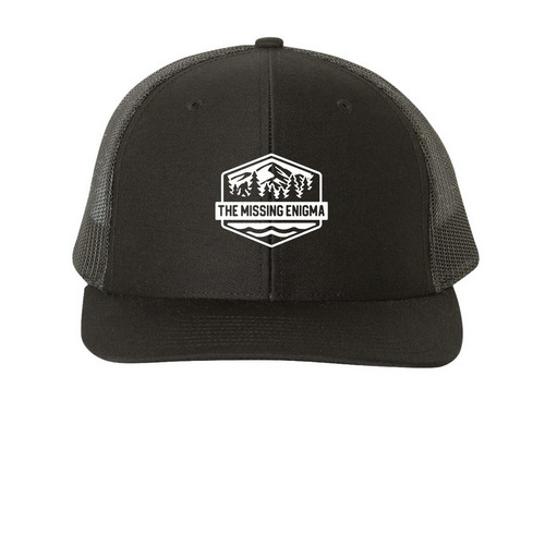 The Missing Enigma Hats, a Black Printed Snapback Trucker Cap