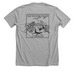 Black and White Vintage Logo, a Athletic Heather Premium Unisex Tee (back-view)