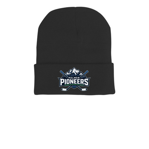 Pioneers Hats, a Black Printed Cuffed Beanie
