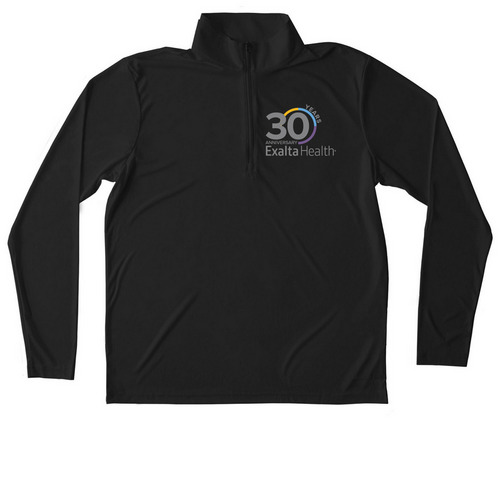 30 Years of Exalta, a Black Unisex Performance Quarter Zip Pullover