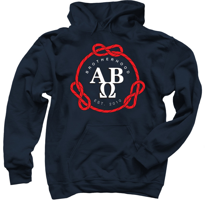 Classic AB? Knot Seal, a Navy Pullover Hoodie