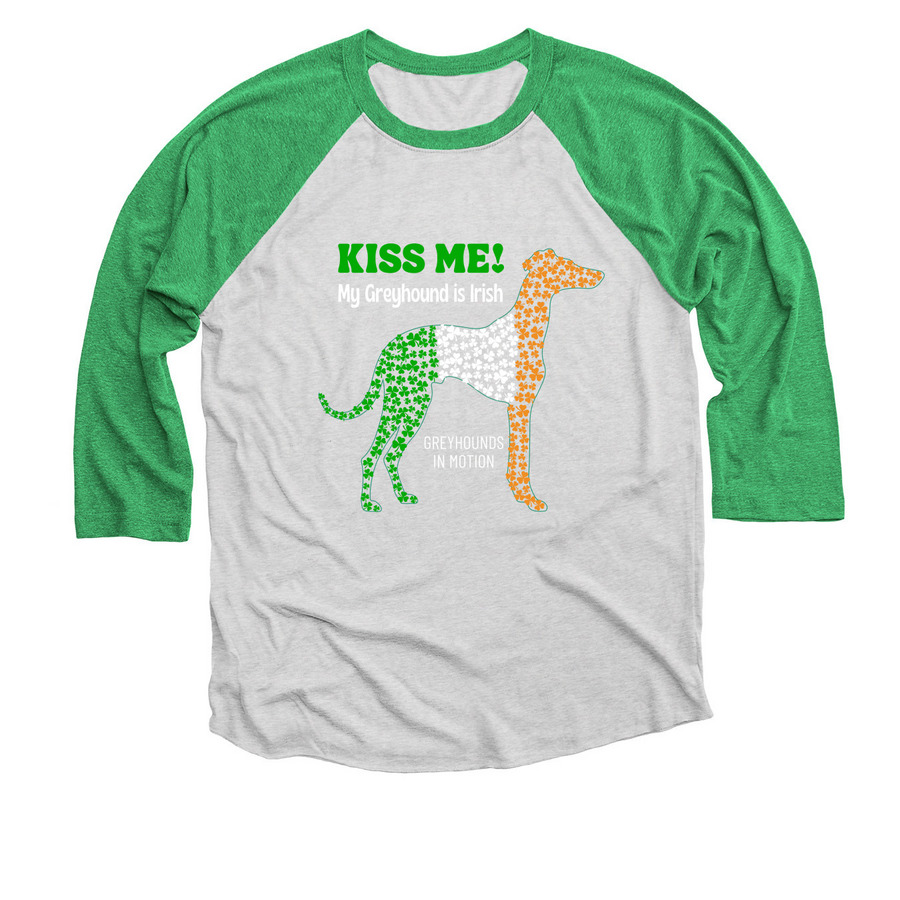 Kiss Me!, a Envy and Heather White 3/4 Sleeve Baseball Tee