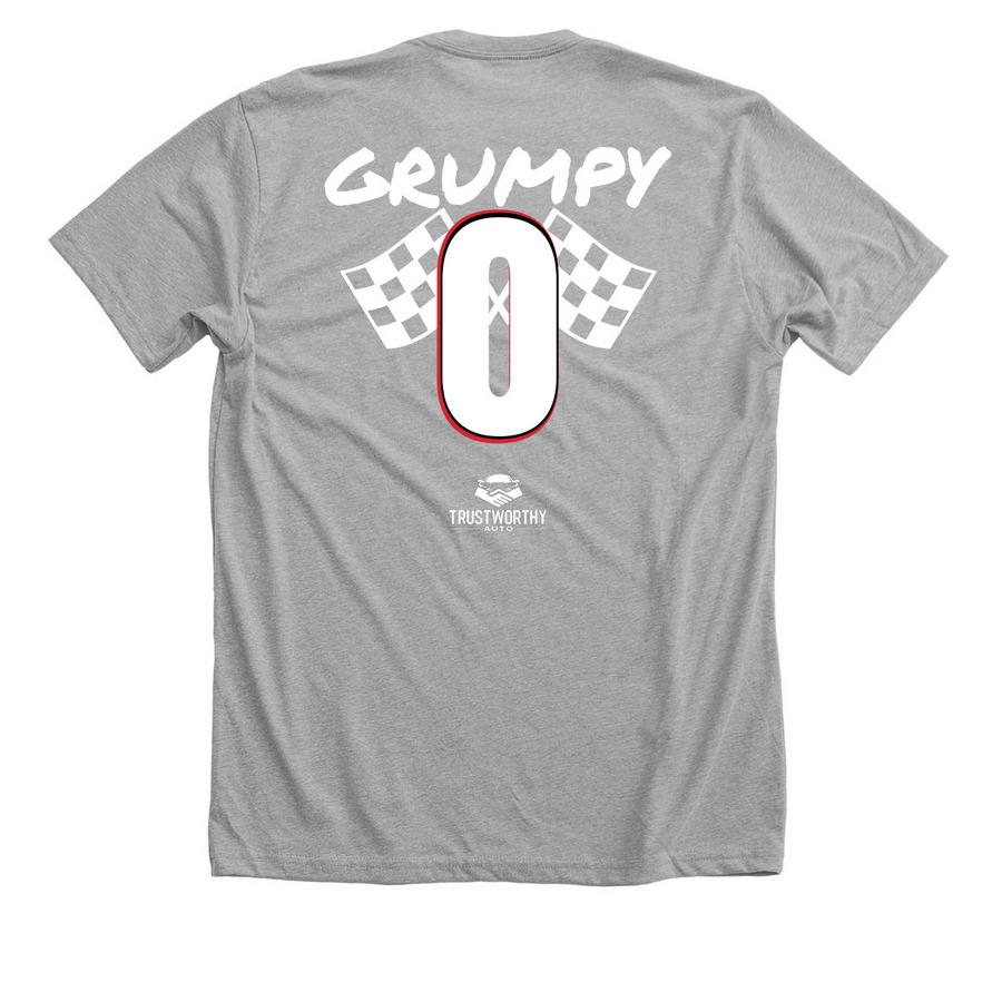 Grumpy 2, a Athletic Heather Premium Unisex Tee (back-view)