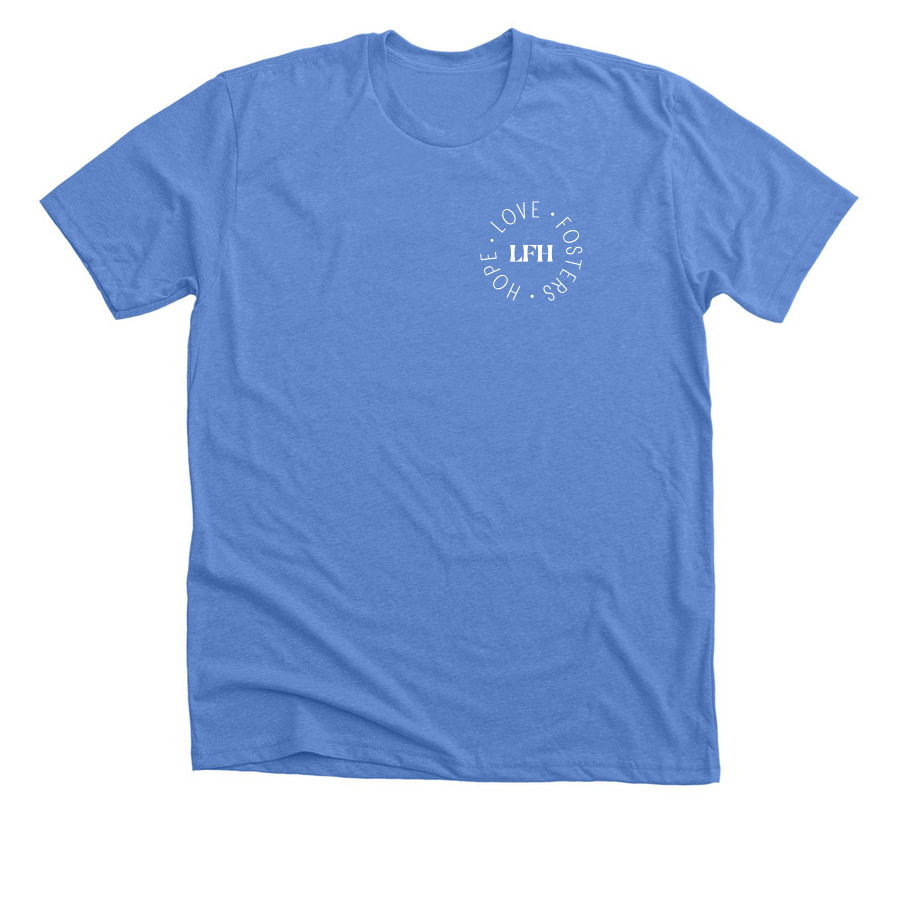 LFH, a Heather Columbia Blue Premium Unisex Tee