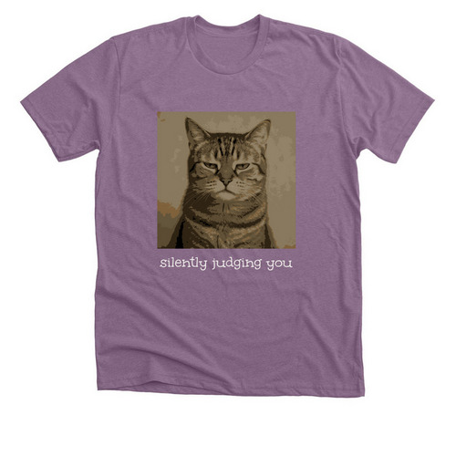 Silently judging you, a Heather Purple Premium Unisex Tee