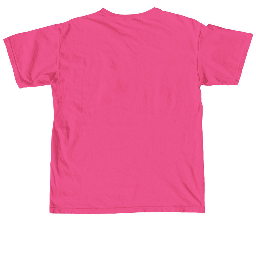 Pride 2025, a Neon Pink Comfort Colors Unisex Tee (back-view)