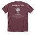 Rooted in Christ, a Heather Maroon Premium Unisex Tee (back-view)