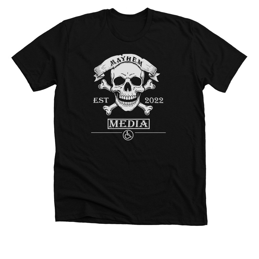 JD's Mayhem Variant, a Solid Black Blend Premium Unisex Tee