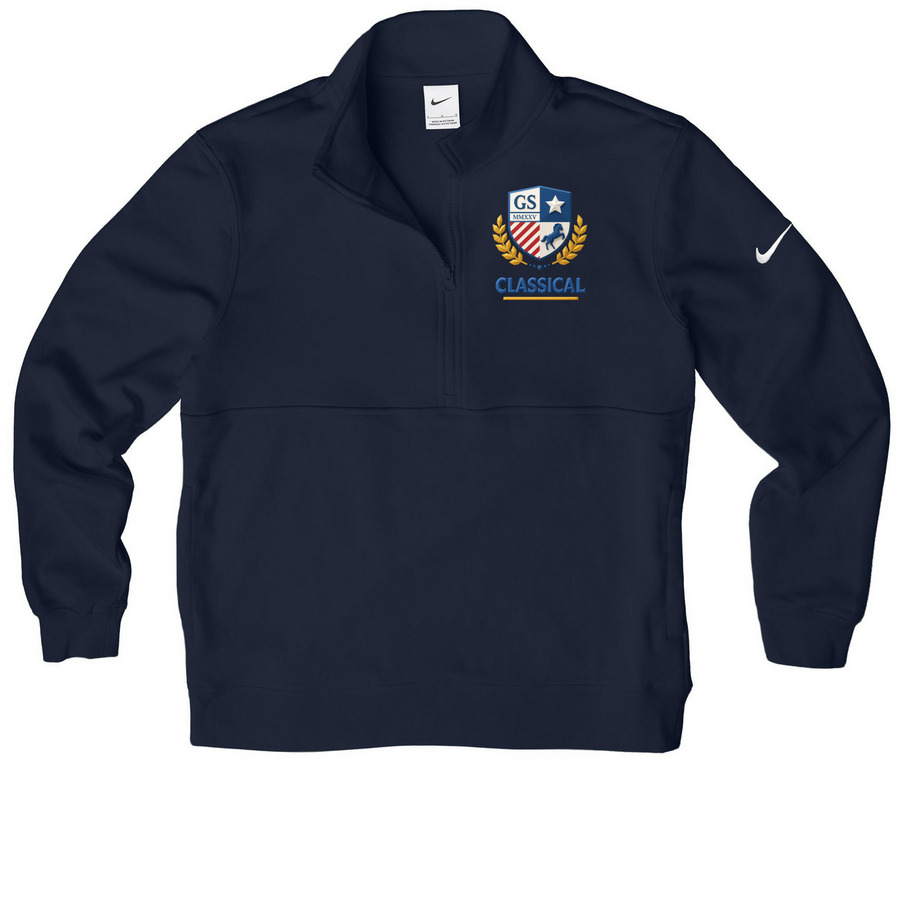 Adult 3/4 Zip, a Midnight Navy Nike Club Fleece Half Zip Pullover