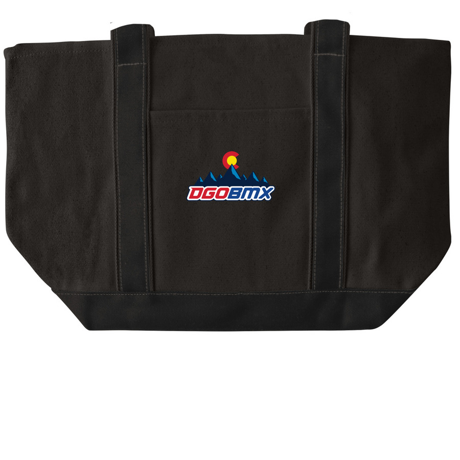 Logo Canvas Tote Bag, a Black/Black Large Two-Tone Canvas Tote Bag
