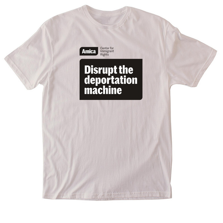 Disrupt the deportation machine, a Ice Grey Softstyle Cotton Tee