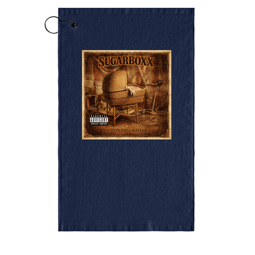 SUGARBOXX ?Beauty CD Cover Golf Towel?, a Navy Golf Towel