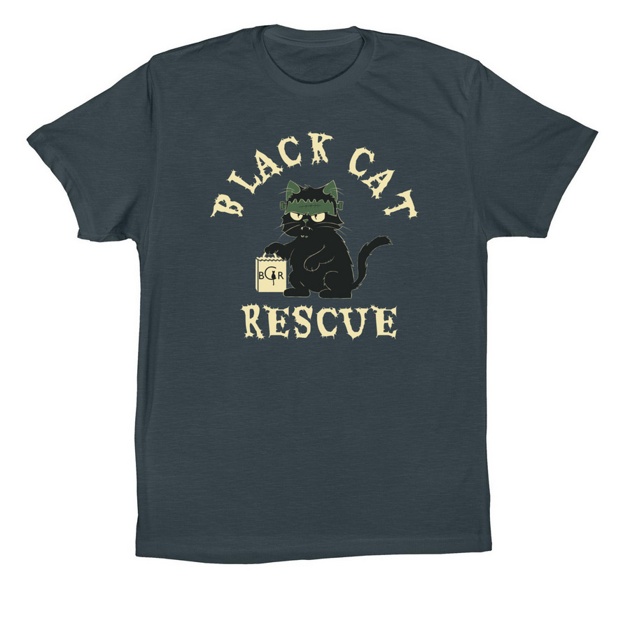 Black Cat Rescue Halloween 2025, a Dark Grey Premium Cotton Tee