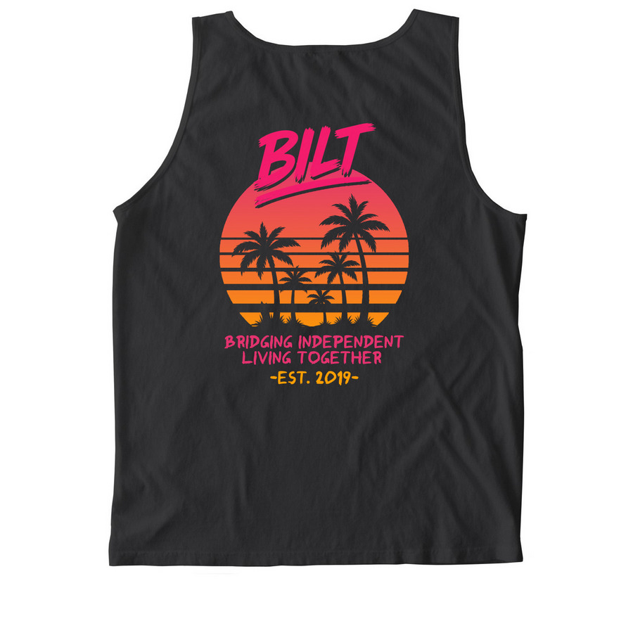 BILT Retro Summer Tank, a Black Comfort Colors Tank Top (back-view)